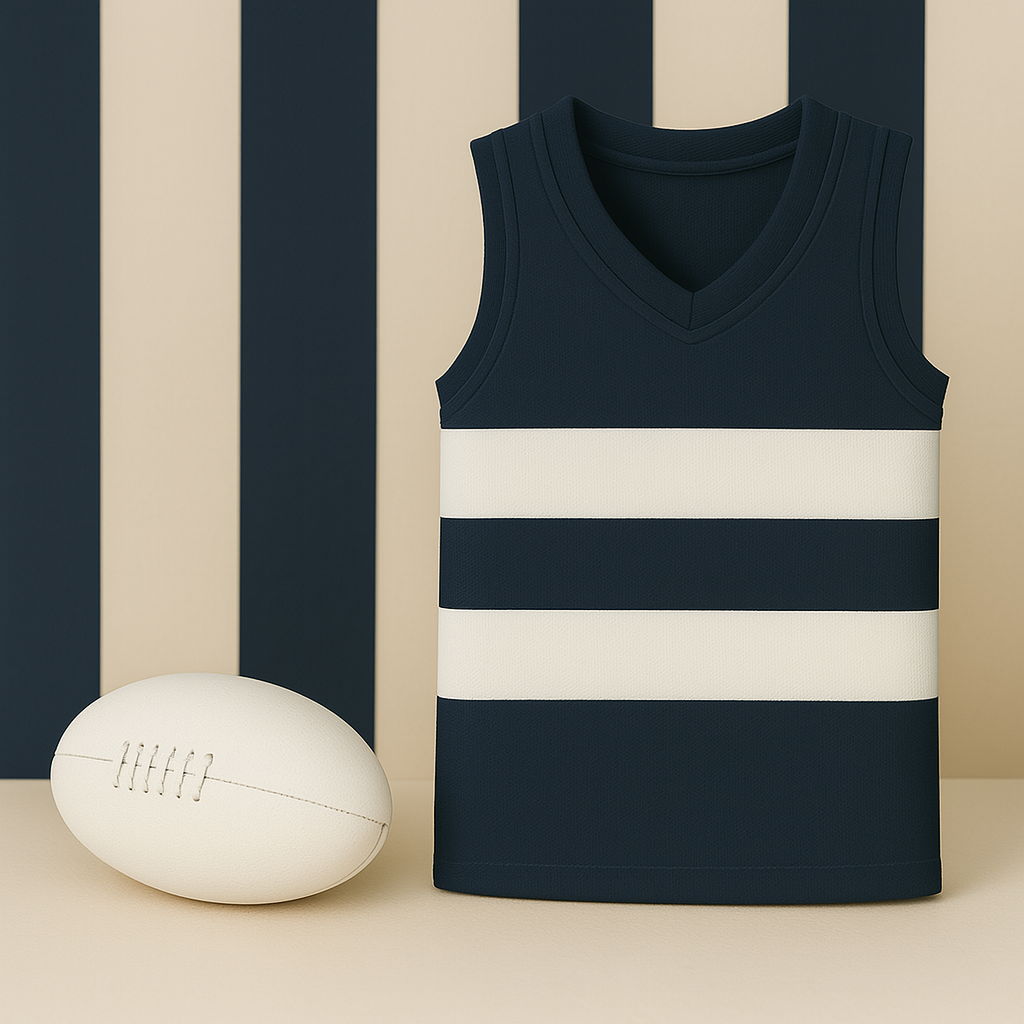 Footy (Navy & White)