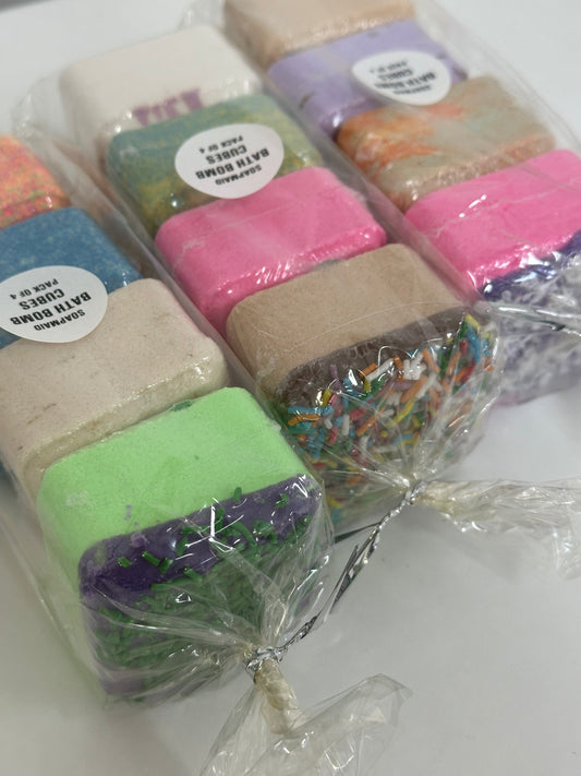 Mini Cube Bath Bomb 4pk